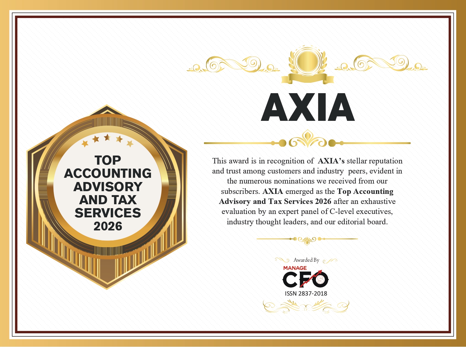 AXIA Certificate